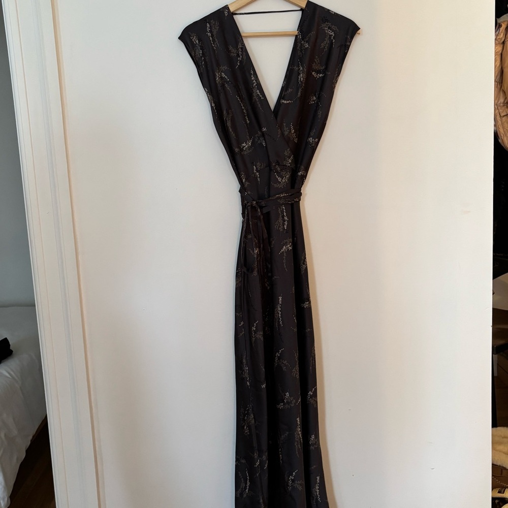 Vince Plunge Neck Maxi Dress